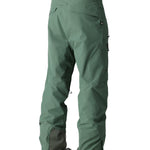 The 686 Men's GORE-TEX GT Pant 2025 is depicted in a green color with a black stripe on the left leg and two zippered pockets.