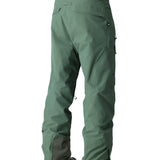 The 686 Men's GORE-TEX GT Pant 2025 is depicted in a green color with a black stripe on the left leg and two zippered pockets.