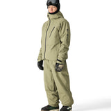 The 686 Gore-Tex Hydra Down Thermagraph jacket is primarily olive green with black accents and a visible zippered chest pocket.