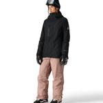 The 686 Women's GORE-TEX Willow Insulated Jacket 2025 is black with a high collar and zippered pockets on both sides.