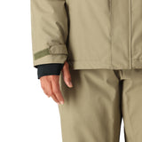 The 686 Women's GORE-TEX Willow Insulated Jacket 2025 is shown in khaki with a green stripe on the sleeve cuff.