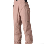 The 686 brand's GORE-TEX Willow Insulated Pant 2025 in a light pink color is shown from the front with a black waistband and two zippered pockets.
