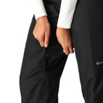The 686 Women's GORE-TEX Willow Insulated Pant 2025 in black showcases its breathable mesh lining on the lower leg.