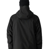The 686 Hydra Thermagraph jacket in this front view has a black color with red accents on the cuffs.