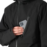 The 686 Hydra Thermagraph Jacket 2025 is black with an insulated hood and a zipper closure.