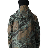 The 686 Hydra Thermagraph Jacket 2025 in brown and green marbled print has an insulated hood.