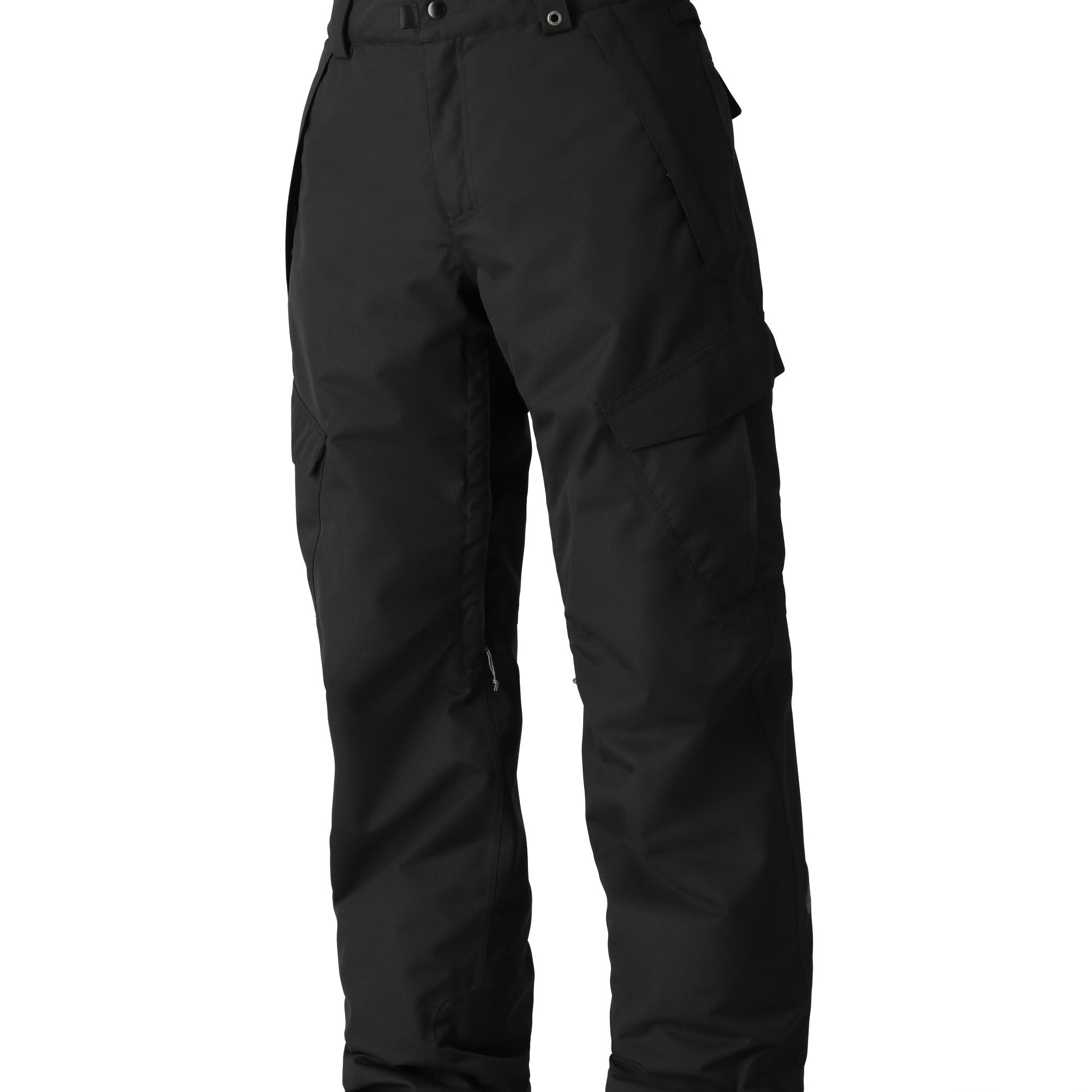 The 686 Men's Infinity Insulated Cargo Pant 2025 is black with multiple cargo pockets on each leg.