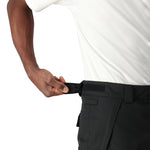 The 686 Men's Infinity Insulated Cargo Pant 2025 is showcased in this side view, highlighting its black color and cargo pockets.