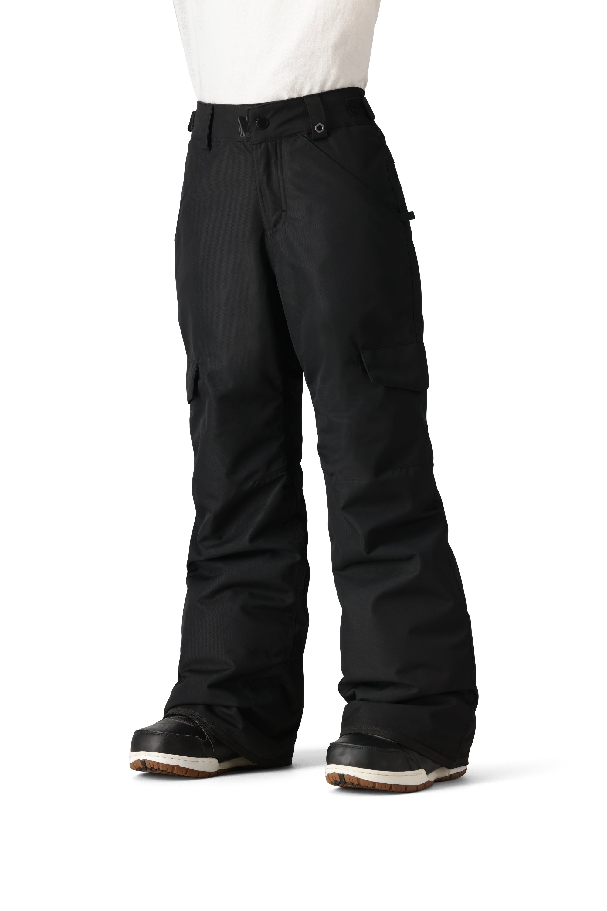 The 686 Girl's Lola Insulated Pant 2025 is black with a high waist and zippered pockets.