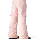 The 686 Girl's Lola Insulated Pant 2025 is light pink with a belt and pockets, seen from the front.