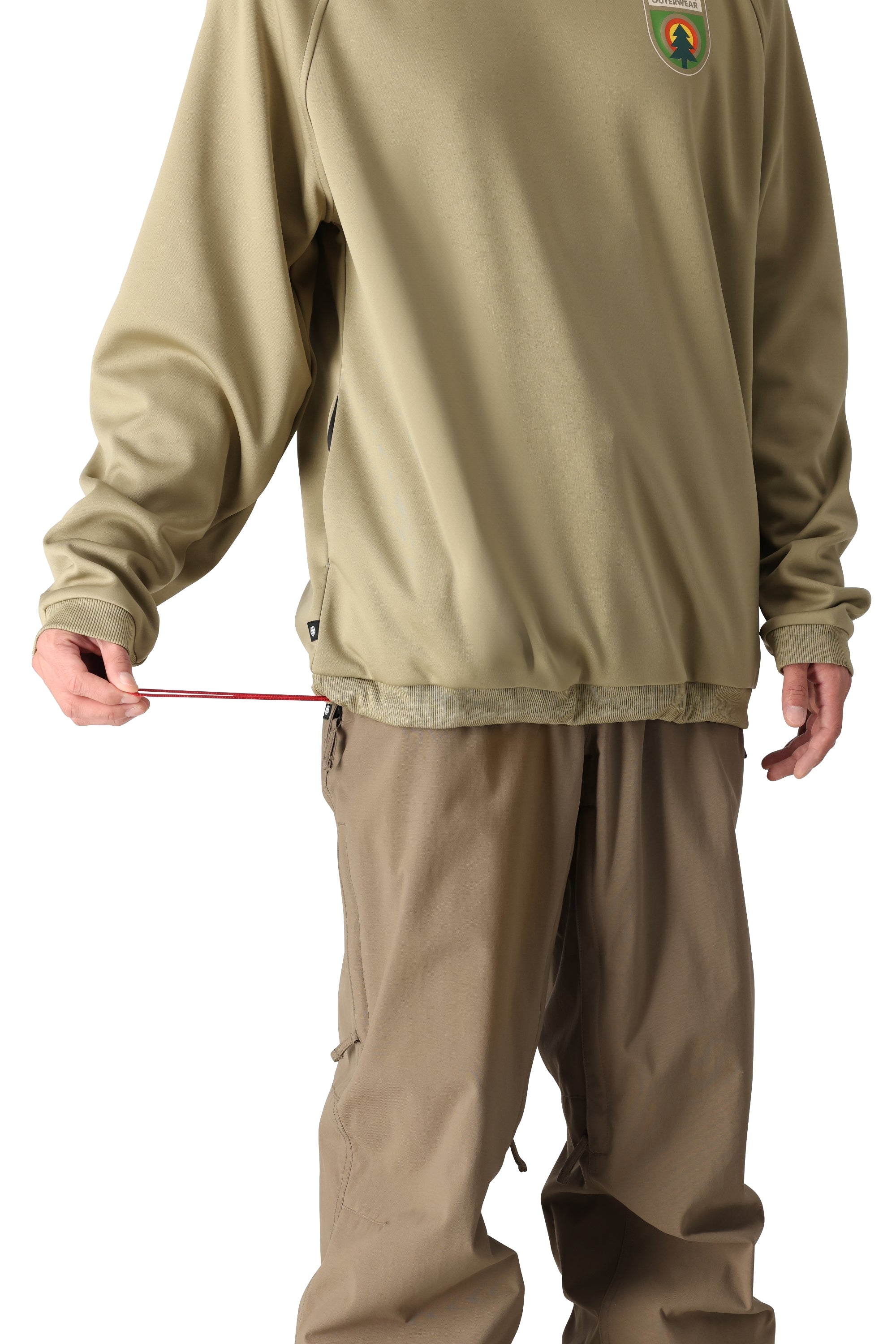 The 686 Men's Bonded Fleece Crew 2025 appears to be a heather grey crew neck sweatshirt with long sleeves and an elastic hem.