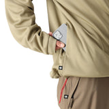 The 686 Men's Bonded Fleece Crew 2025 in this image appears to be khaki-colored with a black drawstring.