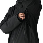 The 686 Gateway Shell Jacket 2025 is black with an insulated hood and a zippered front.