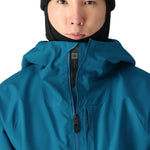 The 686 Gateway Shell Jacket 2025 has a teal color with an insulated hood and black BOA dial.
