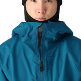The 686 Gateway Shell Jacket 2025 has a teal color with an insulated hood and black BOA dial.