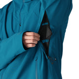 The 686 Gateway Shell Jacket 2025 is primarily blue with an insulated hood and multiple zippered pockets.