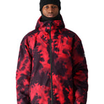The 686 Gateway Shell Jacket 2025 in this front view has a red and black tie-dye pattern.