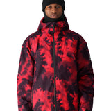 The 686 Gateway Shell Jacket 2025 in this front view has a red and black tie-dye pattern.