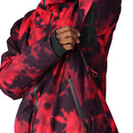 The 686 Gateway Shell Jacket 2025 in the image has a red and black color scheme with a bold pattern.