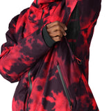 The 686 Gateway Shell Jacket 2025 in the image has a red and black color scheme with a bold pattern.