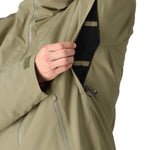 The 686 Gateway Shell Jacket 2025 is khaki with an insulated hood and a front zipper.