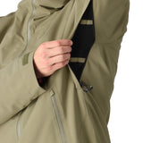 The 686 Gateway Shell Jacket 2025 is khaki with an insulated hood and a front zipper.