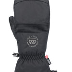 The 686 brand Lander mitt is black with an insulated hood and a pull tab.