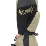 The 686 Men's Lander Mitt 2025 has a black palm with khaki-colored accents and trim.