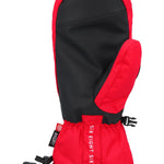 The red and black 686 Men's Lander Mitt 2025 has an insulated hood and a thumb strap.