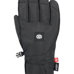 The 686 Men's Primer Glove 2025 is black with a distinctive red logo patch on the wrist.