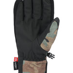 The 686 Primer Glove in black with a camouflage pattern on the wrist and cuff.