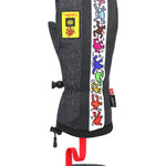 The 686 men's Team Merino mitt is black with a white stripe and features an insulated hood.