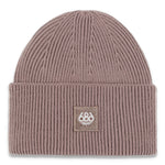 The 686 Women's Big Cuff Beanie 2025 is a taupe-colored beanie with ribbed texture and a folded cuff.