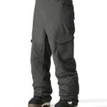 The 686 Quantum Thermagraph Pant has a dark grey color and appears to be viewed from the back, showcasing an adjustable waistband with a black drawstring.