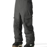 The 686 Quantum Thermagraph Pant has a dark grey color and appears to be viewed from the back, showcasing an adjustable waistband with a black drawstring.