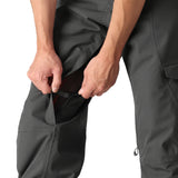 The 686 Men's Quantum Thermagraph Pant 2025 is depicted in black with a red stripe on the side view.