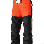 The 686 Quantum Thermagraph Pant in orange and black has an insulated hood.