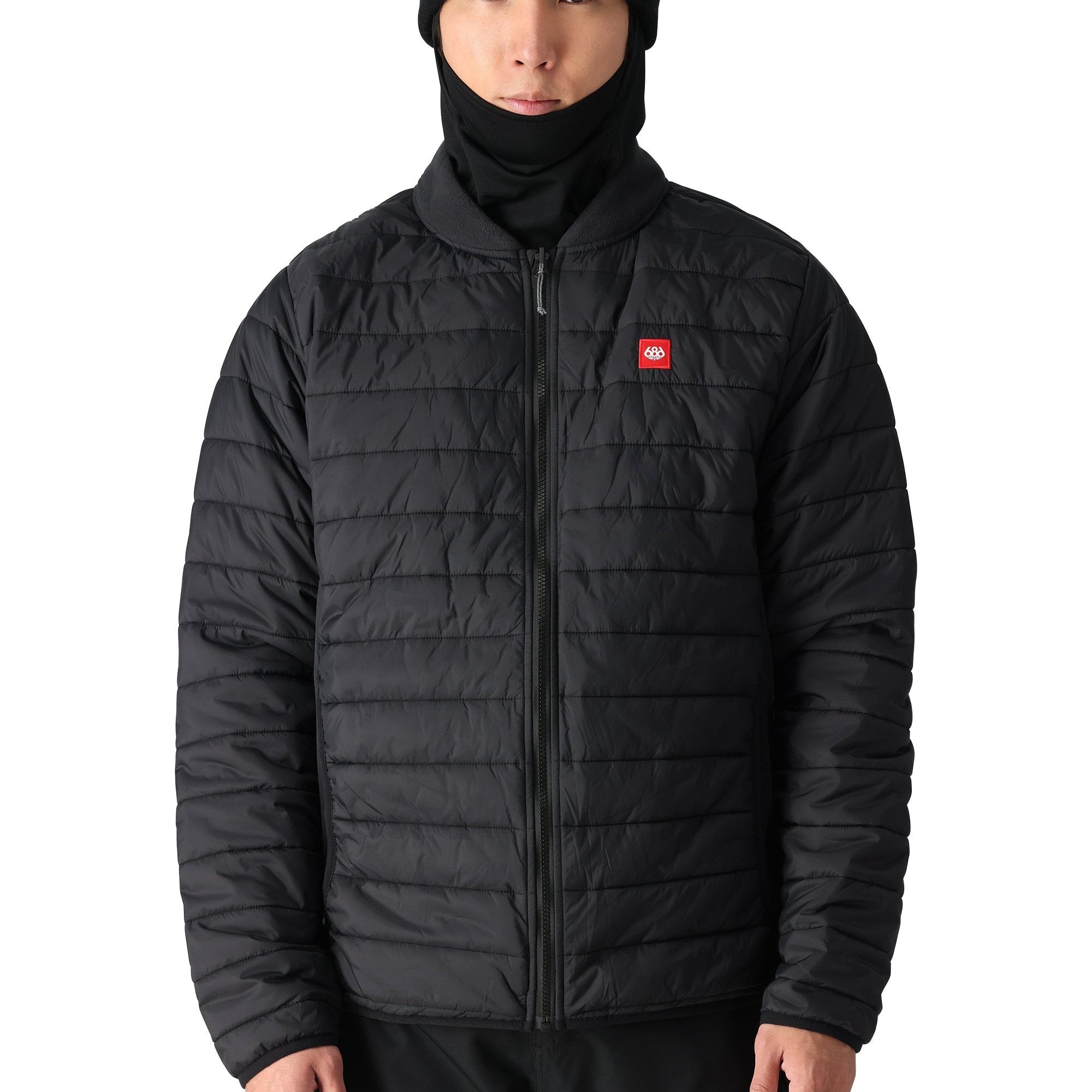 The 686 Smarty 3-in-1 Form Jacket 2025 in black has an insulated hood and a zippered chest pocket.