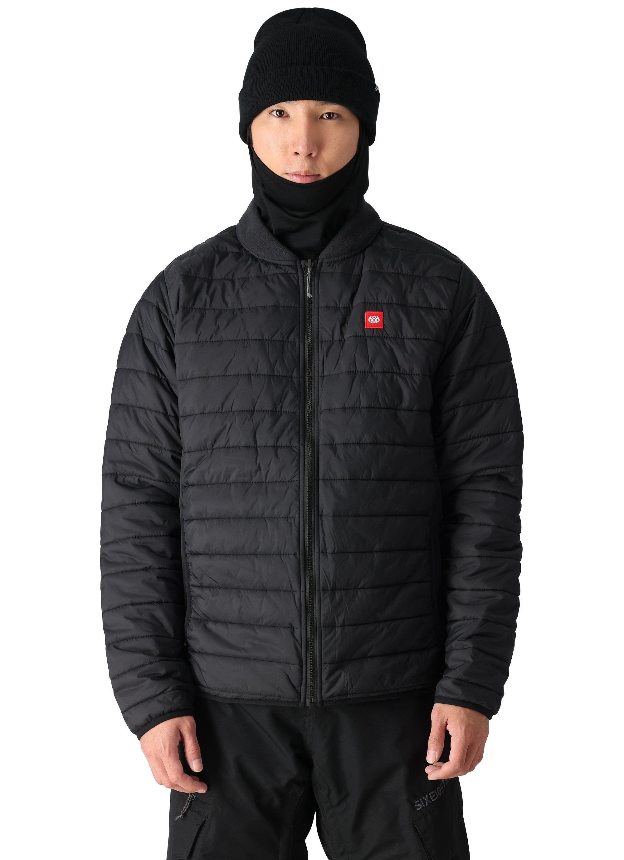 The 686 Smarty 3-in-1 Form Jacket 2025 in black has an insulated hood and a zippered chest pocket.