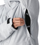 The 686 Smarty 3-in-1 Form Jacket in light gray features a black zipper and is shown from the front view.