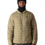 The 686 Smarty 3-in-1 Form Jacket is primarily tan with black accents on the side zippers and collar trim.