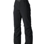 The 686 Women's Standard Shell Pant 2025 is black with a zippered fly and adjustable belt.