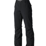 The 686 Women's Standard Shell Pant 2025 is black with a zippered fly and adjustable belt.