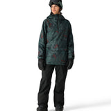 The 686 Upton Insulated Anorak Jacket is shown in a green and red floral pattern with a hood.