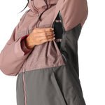 The 686 Women's Athena Insulated Jacket 2025 in this front view features a pink color with a black and pink BOA dial on the left side.