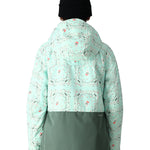 The 686 Women's Athena Insulated Jacket in mint green has a black BOA dial on the front and a gray panel at the bottom.