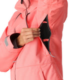 The 686 Women's Athena Insulated Jacket 2025 is primarily pink with black accents and an insulated hood.