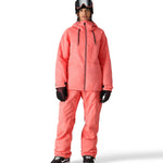 The 686 Women's Athena Insulated Jacket 2025 in coral pink has a high collar and a zippered chest pocket.