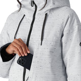 The 686 Women's Athena Insulated Jacket is primarily white with black accents and a high collar.