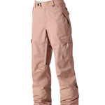 The 686 Women's Aura Insulated Cargo Pant 2025 is dusty rose with two zippered cargo pockets on each thigh.
